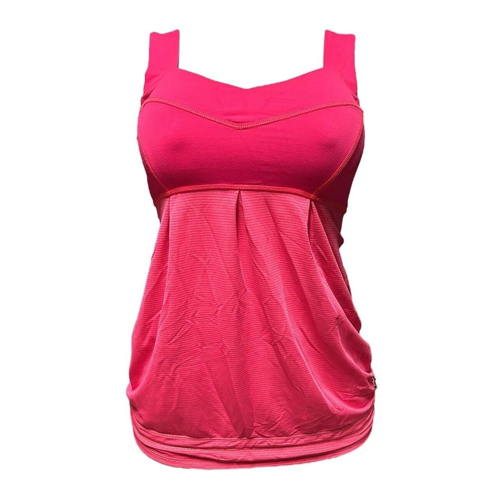 Lululemon Red Elevate Run Tame Me Tank Top Cinch Waist Women‎ Size 4 Gym Yoga